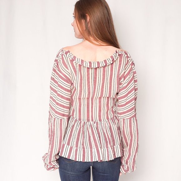 484. MARNI Cotton Silk Striped Striped Blouse Sz 42 US 6 - Picture 7 of 8